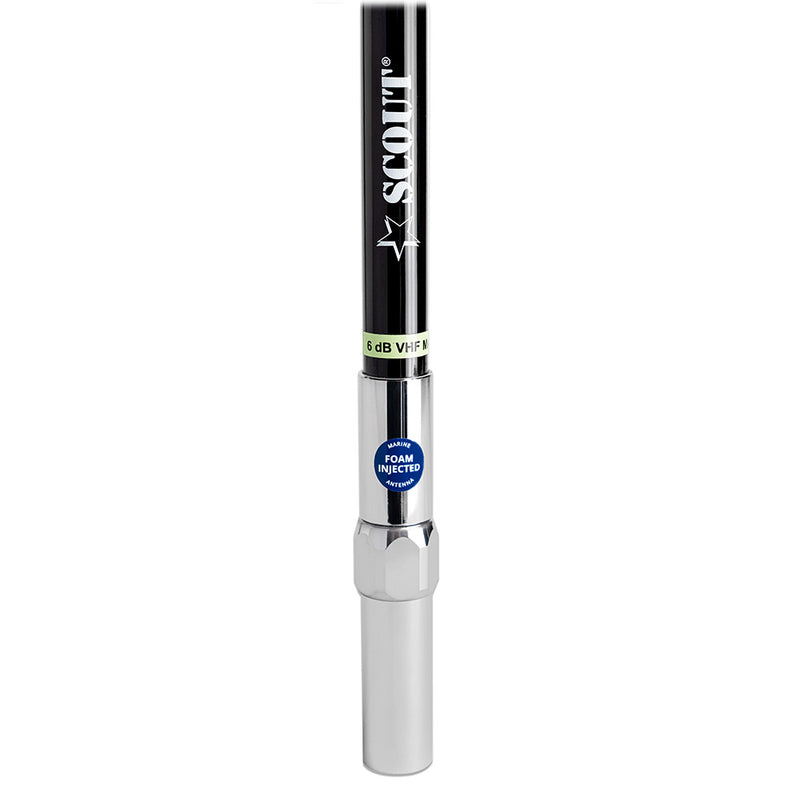 Scout 8' QuickFit Black VHF Antenna w/5M Cable + FME Quick 6 Foam Filled 6db Solid Brass  Copper Element [PF AN NVHF00042T]