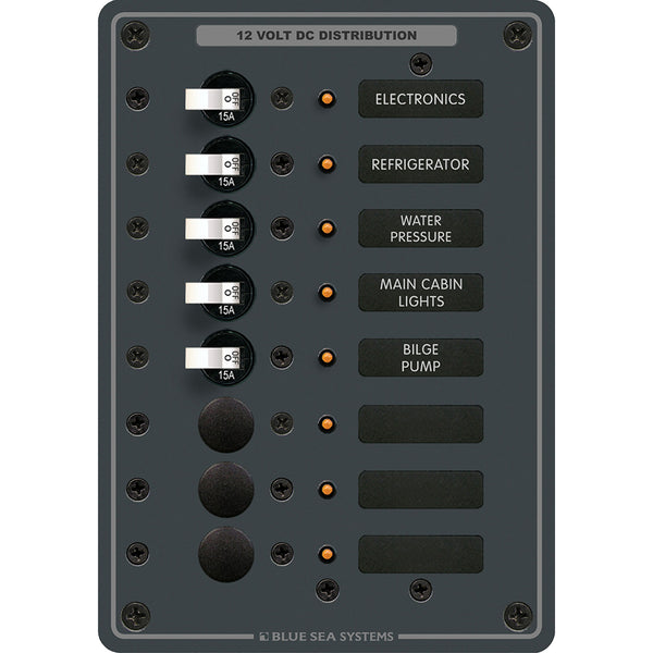 Blue Sea 8023 DC 8 Position Circuit Breaker - White Switches [8023]