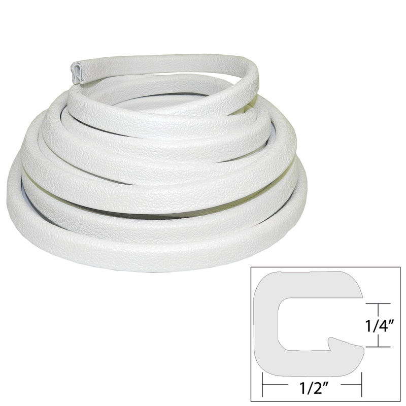 TACO Flexible Vinyl Trim - 1/4" Opening x 1/2"W x 25'L - White [V30-1008W25-1]