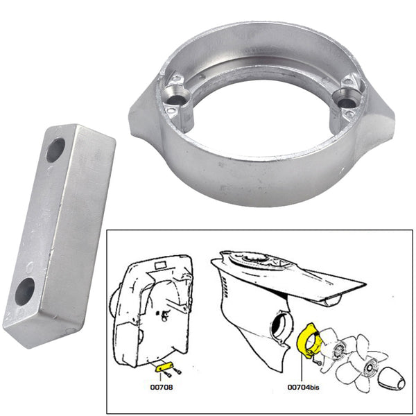 Tecnoseal Anode Kit w/Hardware - Volvo Duo-Prop 290 - Aluminum [20706AL]