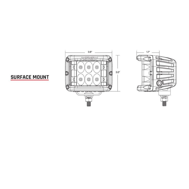 RIGID Industries D-SS Series PRO Driving Surface Mount - Pair - Black [262313]