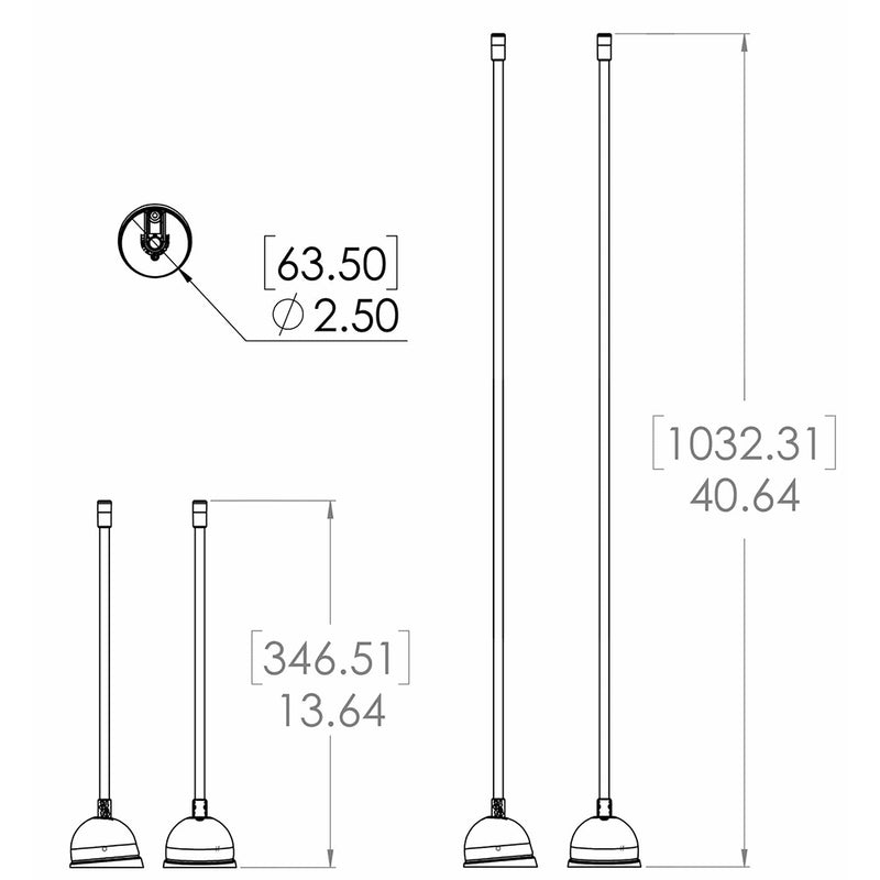 Lumitec Contour Anchor Light - 39" - Black Shaft White Base [101584]