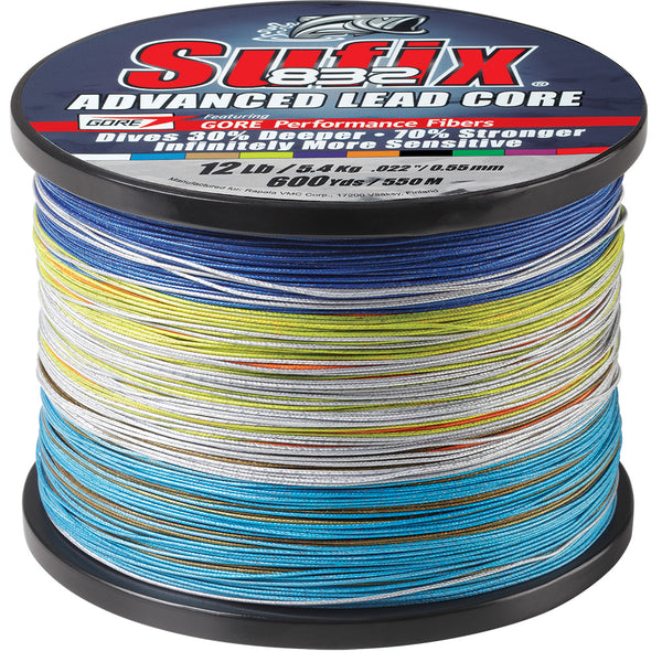 Sufix 832 Advanced Lead Core - 12lb - 10-Color Metered - 600 yds [658-312MC]